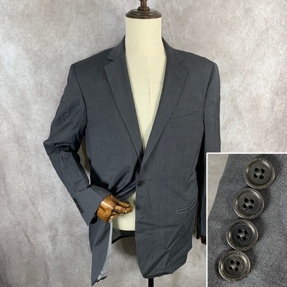 Brooks Brothers Blazer Jacket Men 44L Gray Explorer Madison Fit Wool Suit